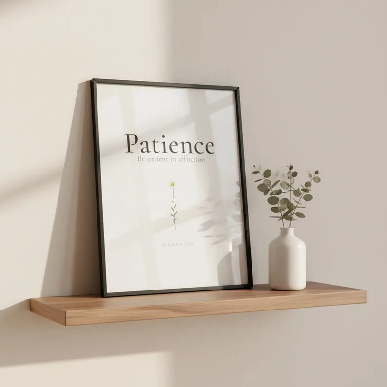 View 3 of Patience Fruit of the Spirit | Galatians 5:22-23 Scripture Wall Art