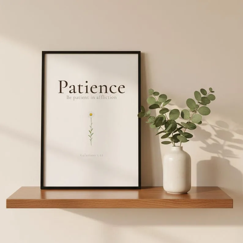 View 4 of Patience Fruit of the Spirit | Galatians 5:22-23 Scripture Wall Art