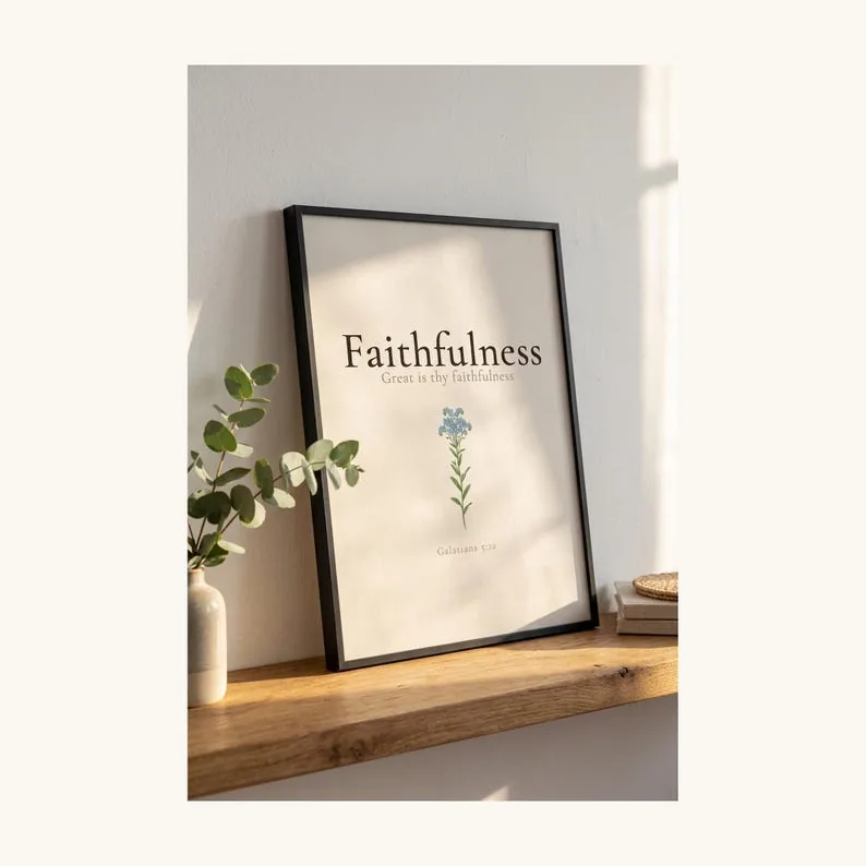 View 4 of Faithfulness Botanical Scripture Wall Art