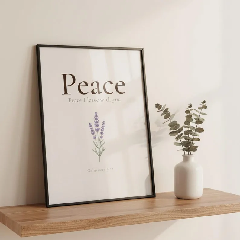 View 3 of Peace Galatians 5:22 Fruit of the Spirit Scripture Wall Art