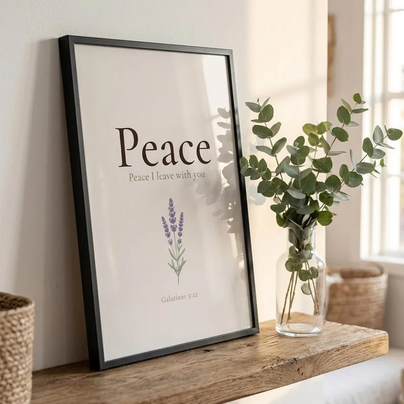 View 4 of Peace Galatians 5:22 Fruit of the Spirit Scripture Wall Art