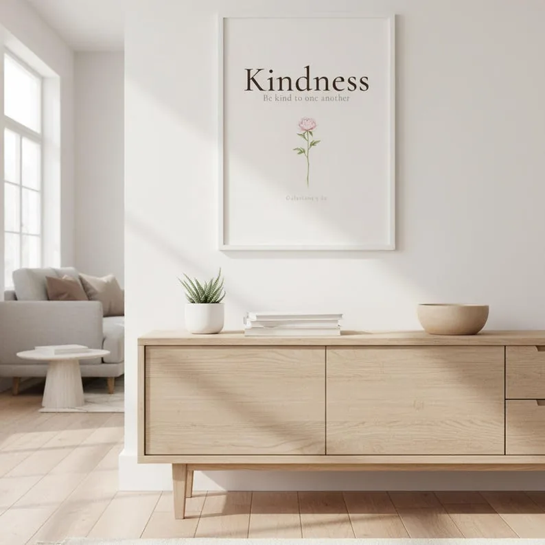 View 2 of Kindness Galatians 5:22 Botanical Scripture Wall Art