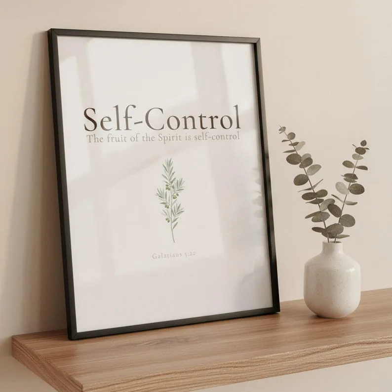 View 3 of Self-Control Galatians 5:22-23 Scripture Wall Art