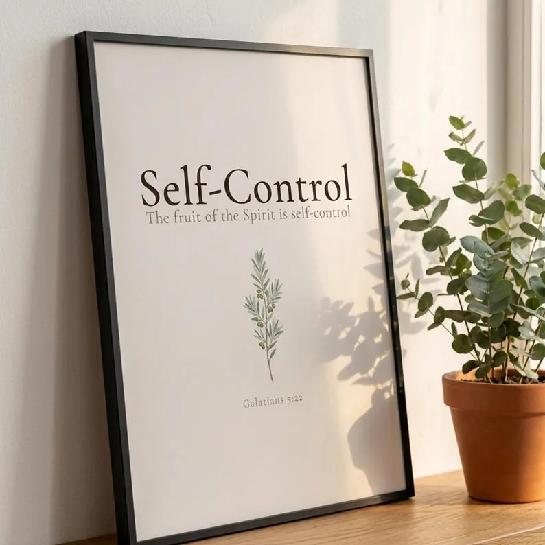 View 4 of Self-Control Galatians 5:22-23 Scripture Wall Art