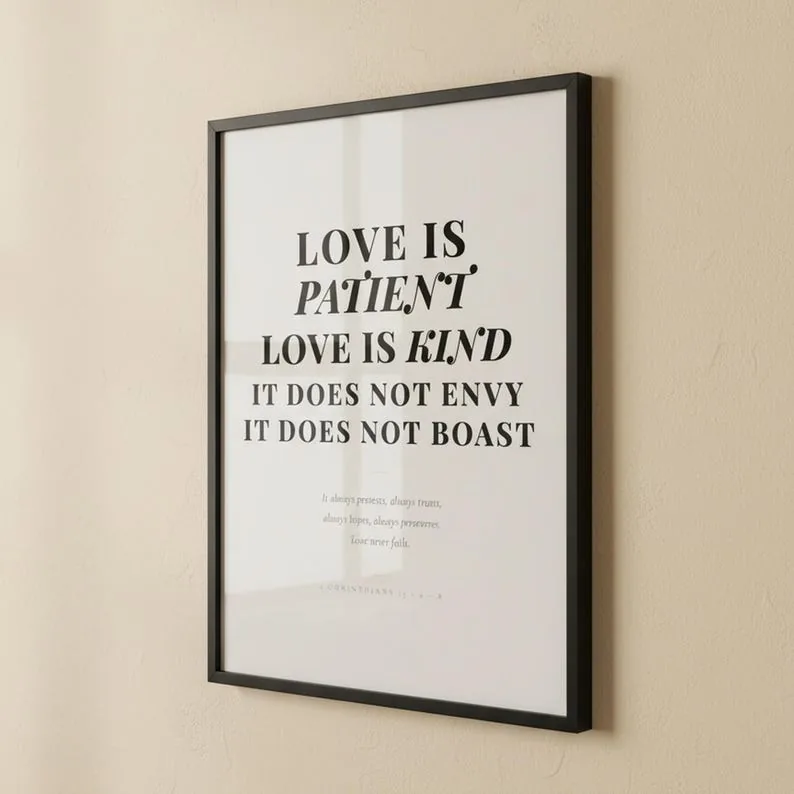 View 2 of Love Is Patient, Love Is Kind: 1 Corinthians 13 Scripture Wall Art