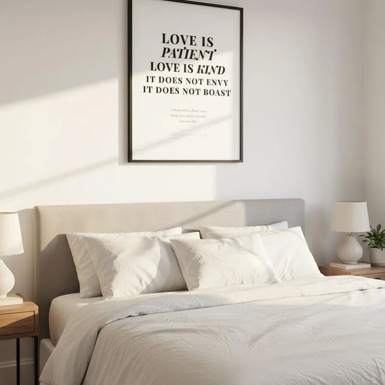 View 3 of Love Is Patient, Love Is Kind: 1 Corinthians 13 Scripture Wall Art