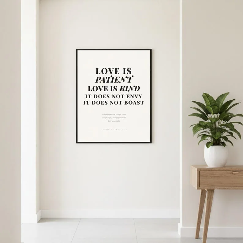 View 4 of Love Is Patient, Love Is Kind: 1 Corinthians 13 Scripture Wall Art