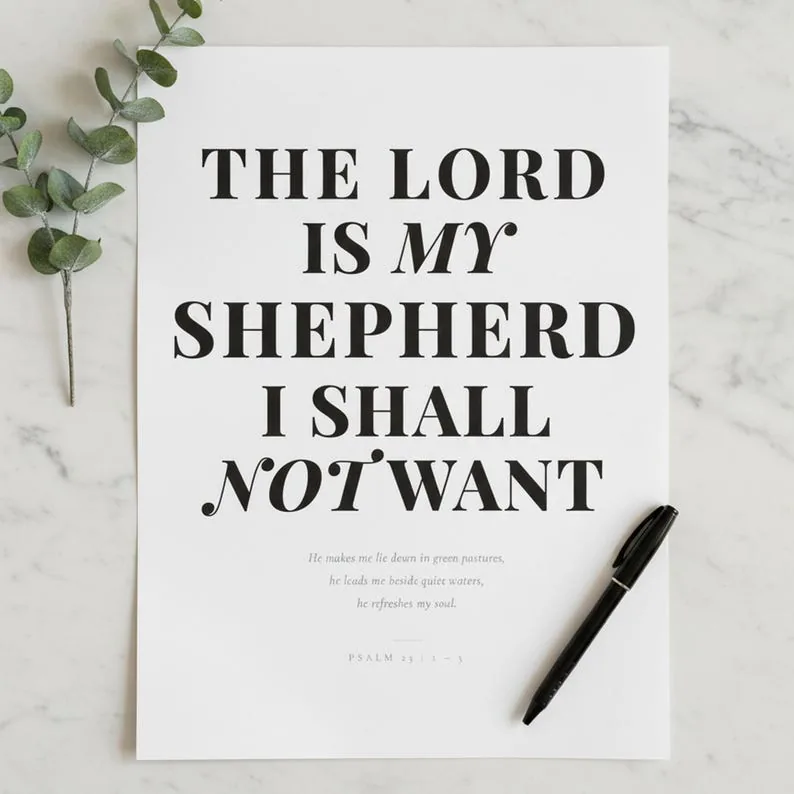 View 2 of Psalm 23 The Lord Is My Shepherd Scripture Wall Art