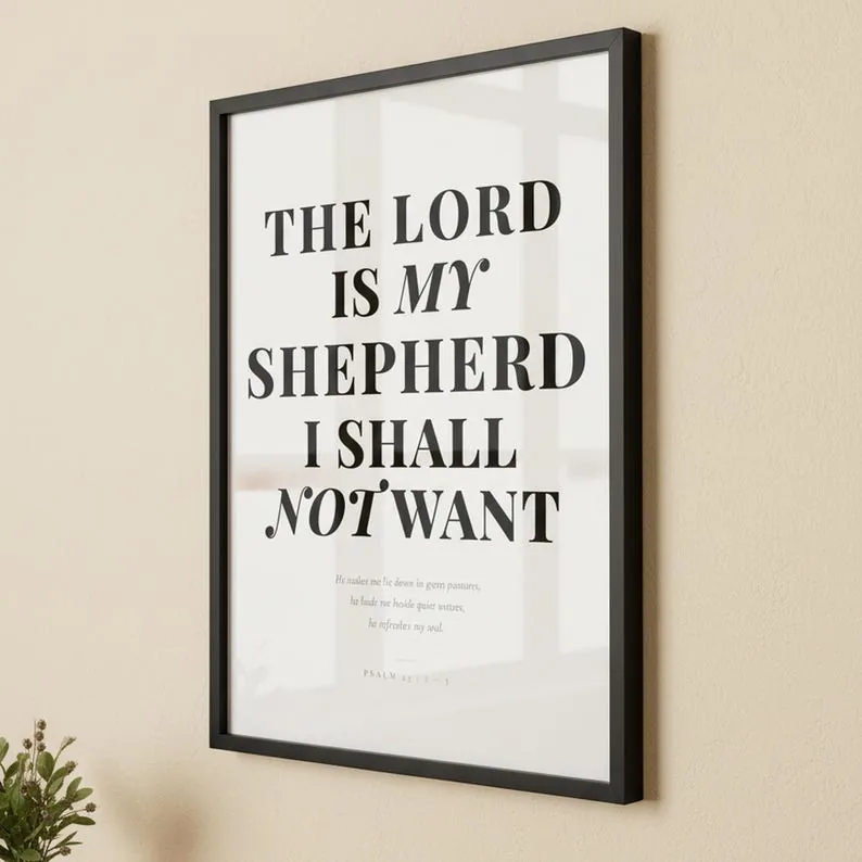 View 4 of Psalm 23 The Lord Is My Shepherd Scripture Wall Art