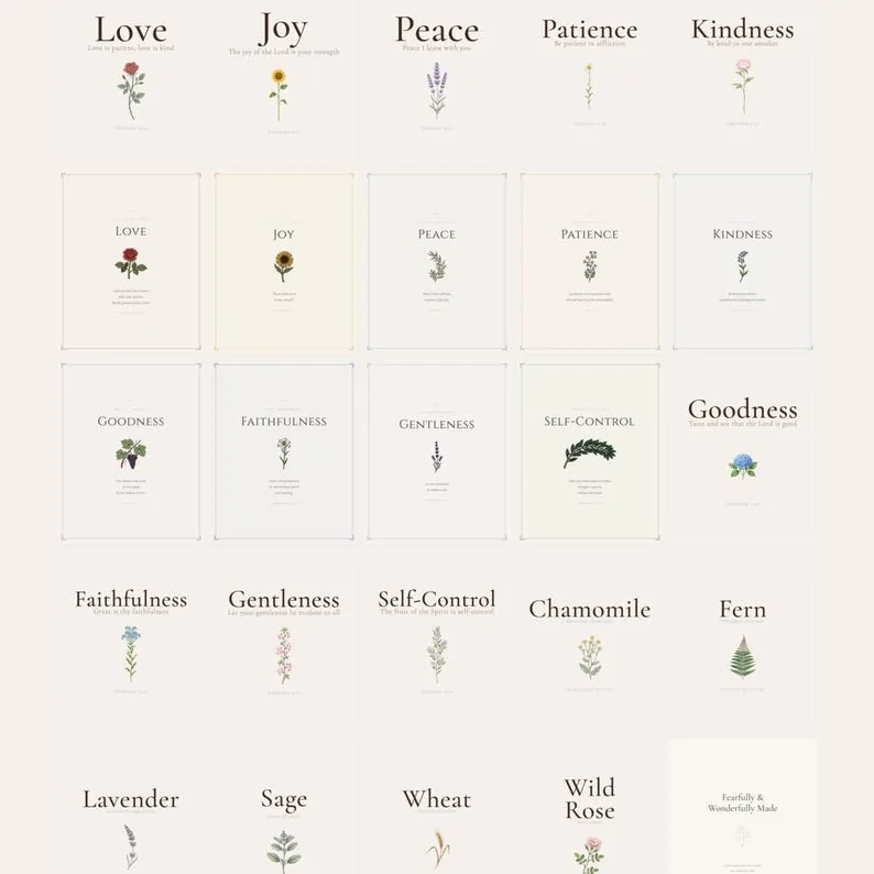 View 2 of 25-Print Bible Verse Bundle, Scripture Gallery Wall Art