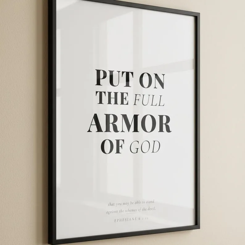 View 2 of Ephesians 6:11 Armor of God Scripture Wall Art