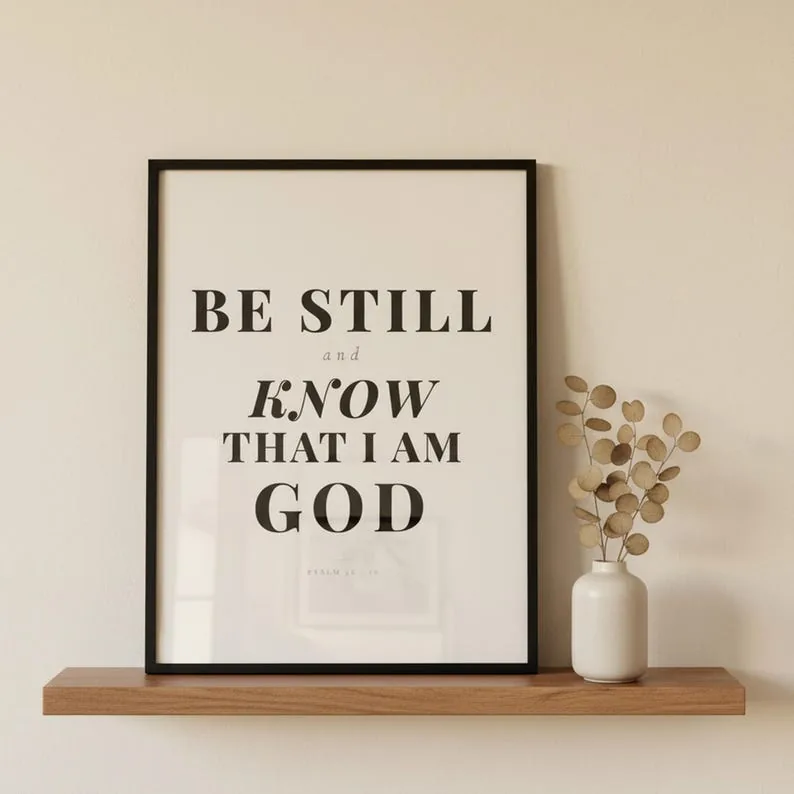 View 2 of Psalm 46:10 Be Still and Know That I Am God Scripture Wall Art