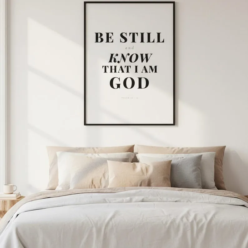 View 4 of Psalm 46:10 Be Still and Know That I Am God Scripture Wall Art