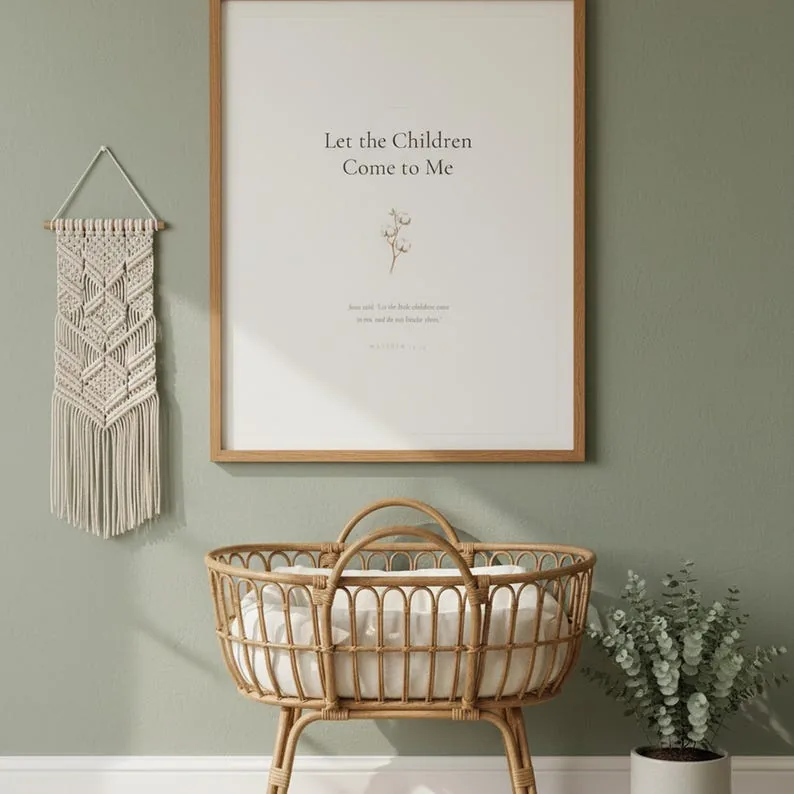 View 2 of Let the Children Come to Me Scripture Wall Art