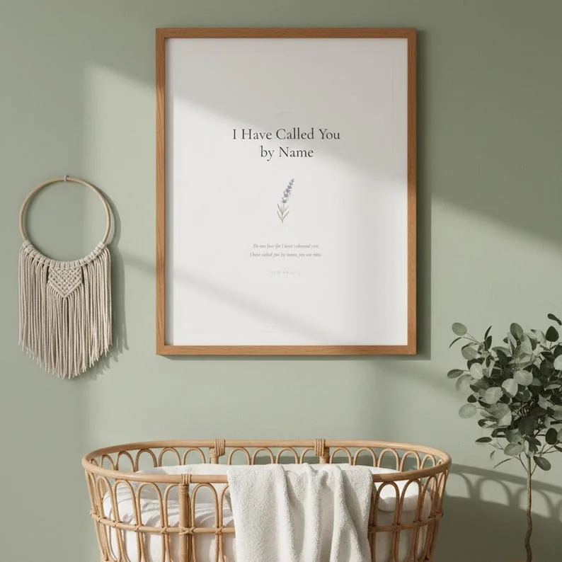 View 2 of Isaiah 43:1 Christian Nursery Scripture Wall Art