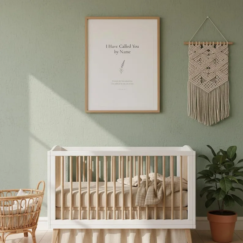 View 3 of Isaiah 43:1 Christian Nursery Scripture Wall Art