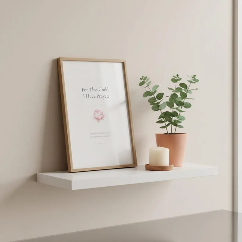 For This Child I Have Prayed 1 Samuel 1 27 Nursery Wall Art Bible Verse Print Christian Nursery Decor Baby Shower Gift