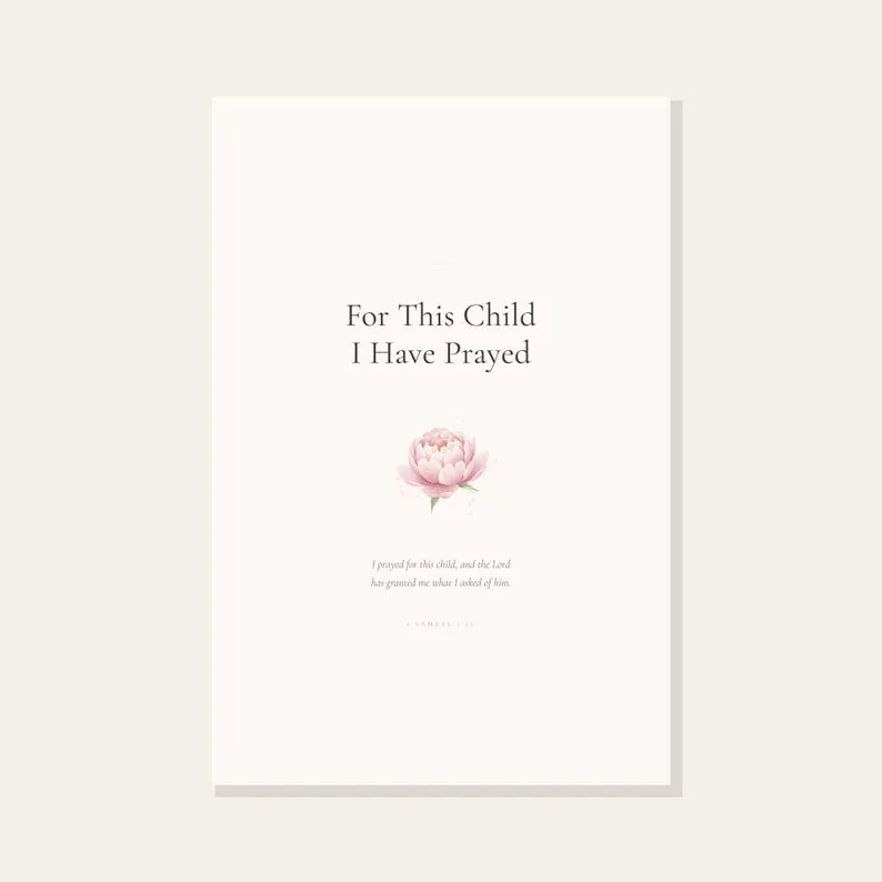 View 4 of For This Child I Have Prayed 1 Samuel 1:27 Nursery Wall Art
