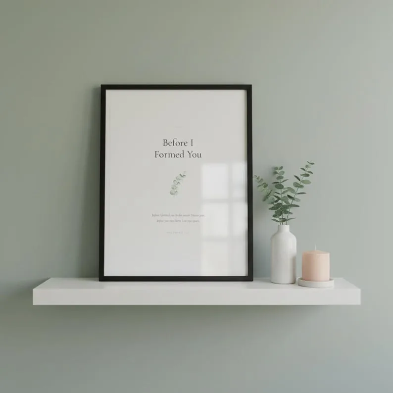 Jeremiah 1:5 Before I Formed You Nursery Bible Verse Print Christian Wall Art Baptism Gift Baby Nursery Decor