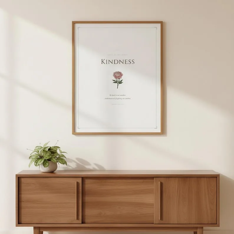 View 4 of Kindness Fruit of the Spirit Scripture Wall Art, Ephesians 4:32 Bible Verse Print