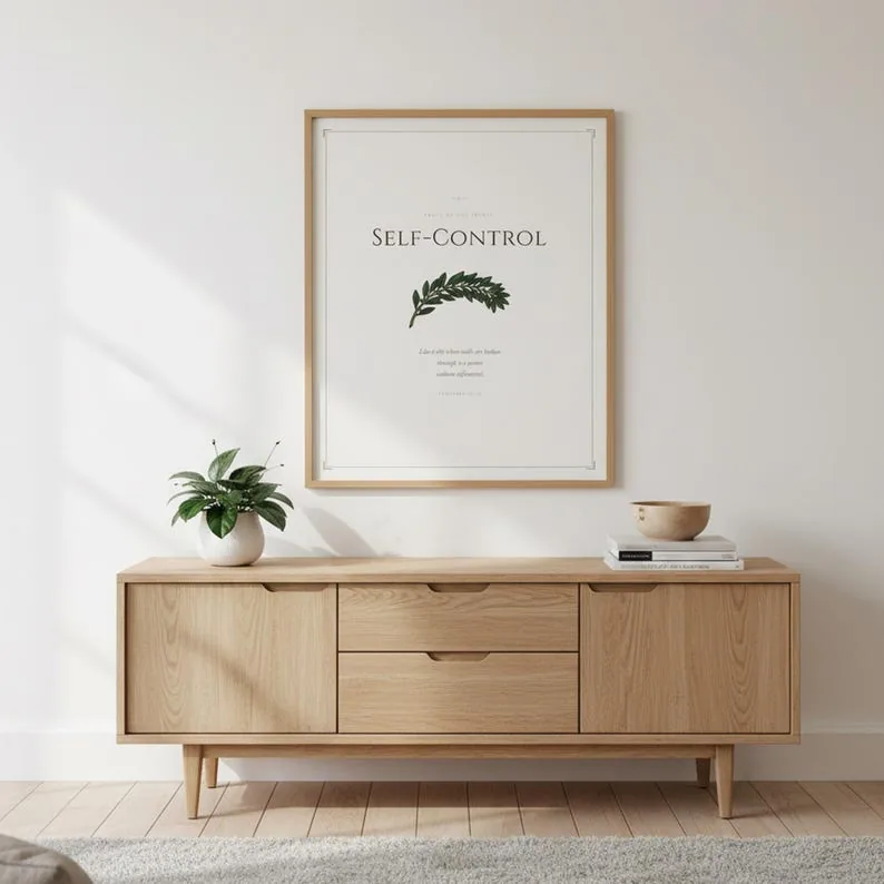 View 2 of Self-Control Fruit of the Spirit Scripture Wall Art Print