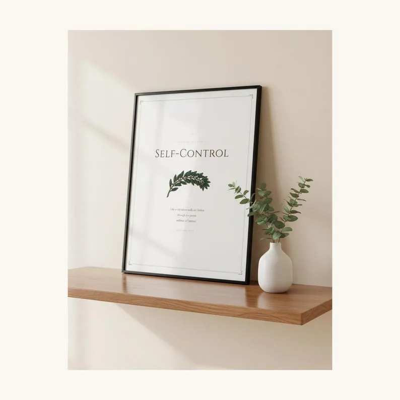 View 3 of Self-Control Fruit of the Spirit Scripture Wall Art Print