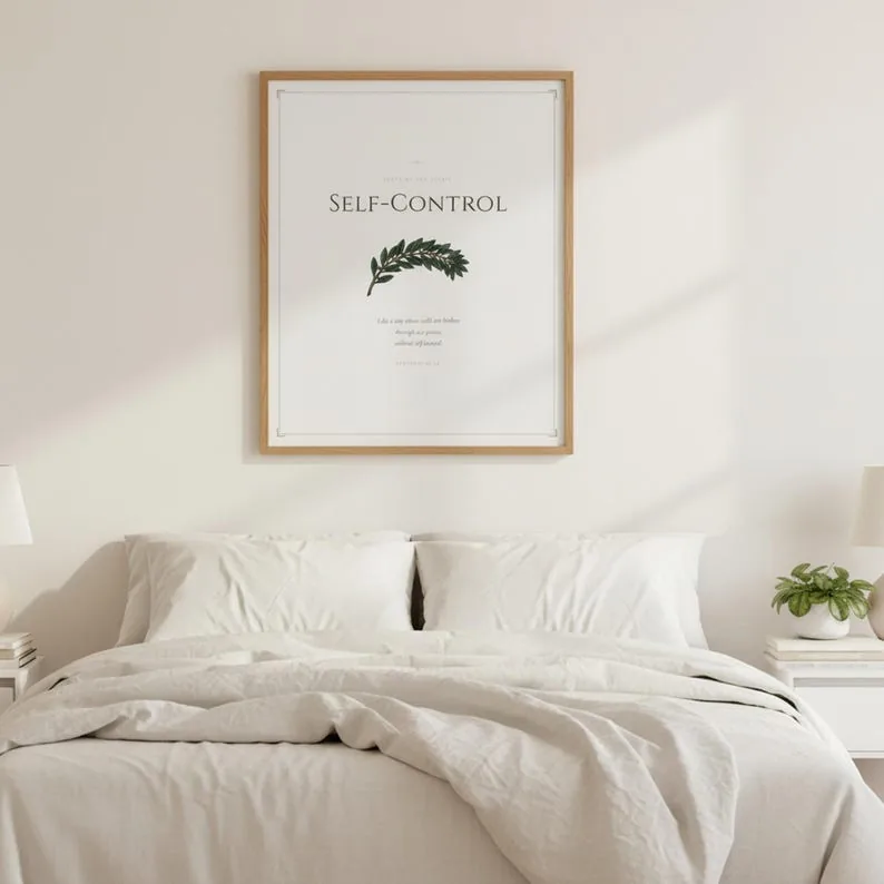 View 4 of Self-Control Fruit of the Spirit Scripture Wall Art Print