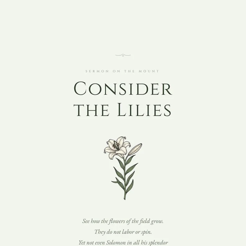 View 2 of Consider the Lilies Matthew 6:28 Scripture Wall Art