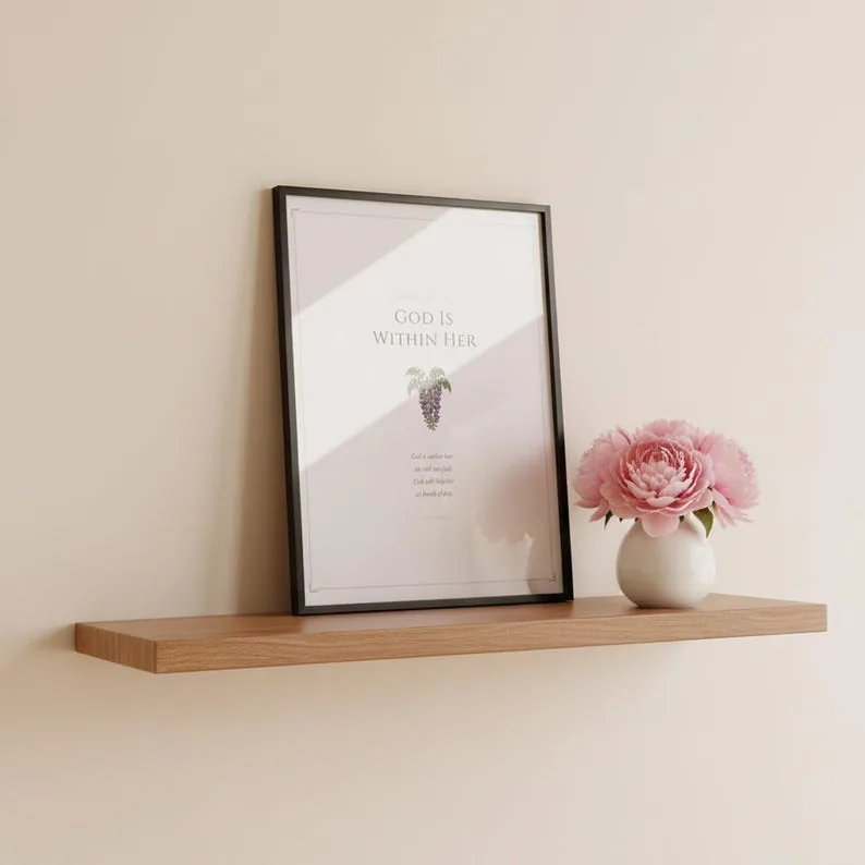 View 2 of Psalm 46:5 Scripture Wall Art: God Is Within Her, She Will Not Fall