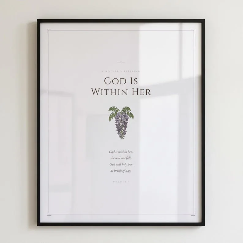View 4 of Psalm 46:5 Scripture Wall Art: God Is Within Her, She Will Not Fall