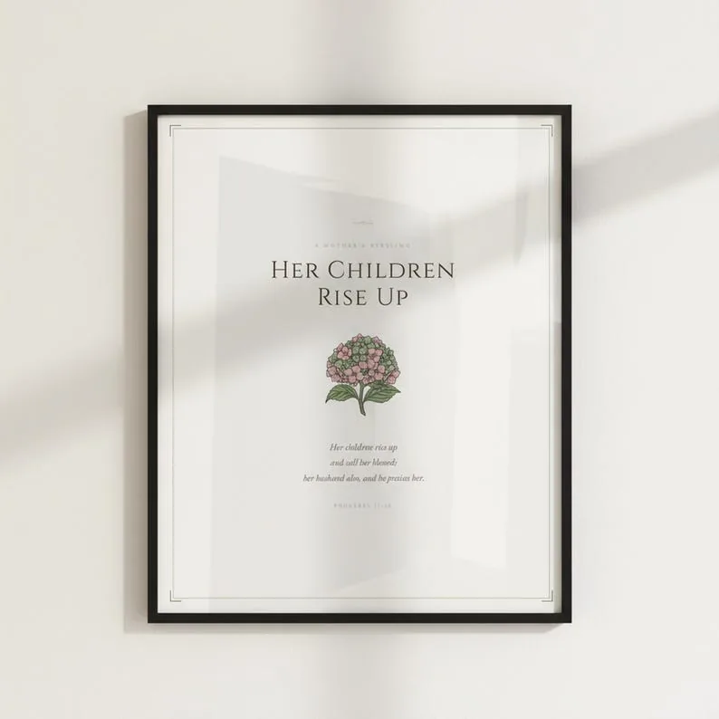 View 3 of Proverbs 31:28 Her Children Rise Up and Call Her Blessed Scripture Wall Art