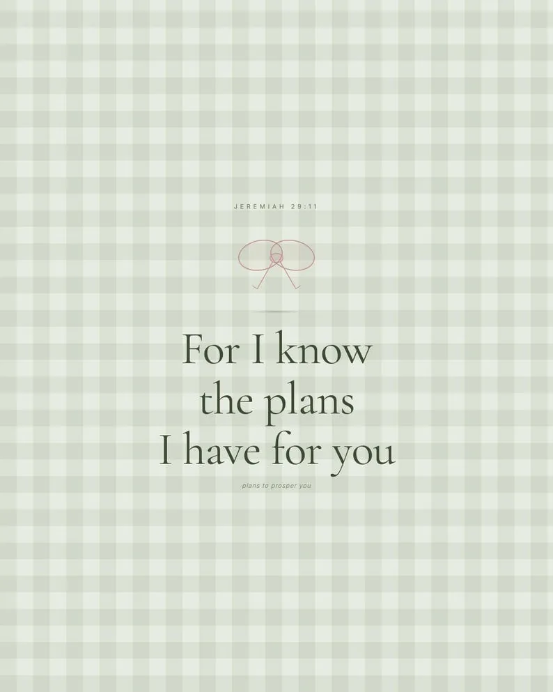 View 2 of Jeremiah 29:11 Sage Green Coquette Scripture Wall Art Print