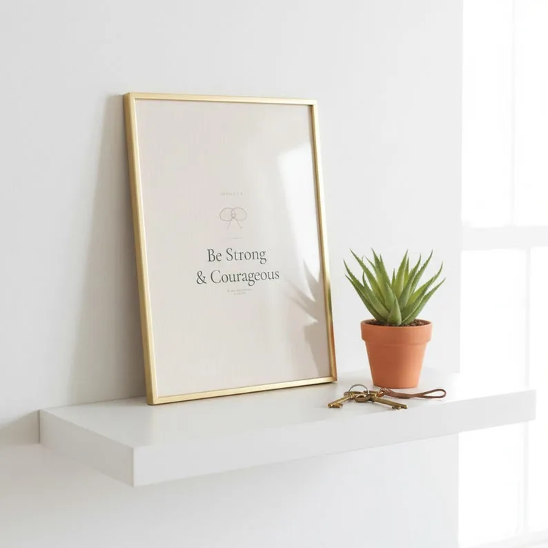 View 3 of Be Strong and Courageous: Joshua 1:9 Scripture Wall Art