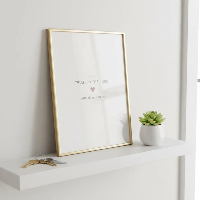 View 3 of Proverbs 3:5 Trust in the Lord Sage Green Scripture Wall Art