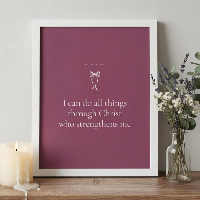 View 4 of Pink Coquette Christian Scripture Wall Art Set of 9