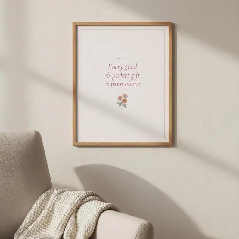 View 2 of Every Good and Perfect Gift James 1:17 Scripture Wall Art