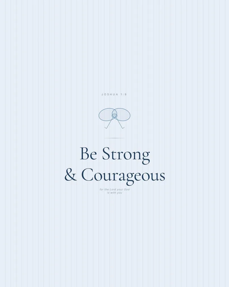 View 3 of Be Strong and Courageous: Joshua 1:9 Scripture Wall Art in Navy Blue