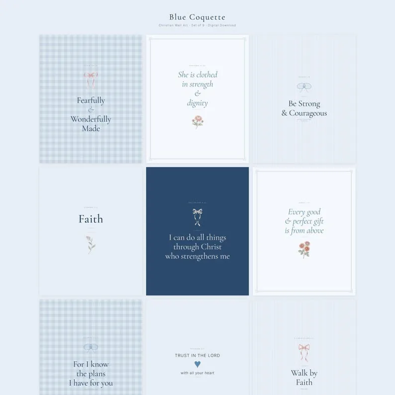 View 4 of Coquette Christian Scripture Wall Art Mega Bundle: 27 Prints, 3 Color Palettes