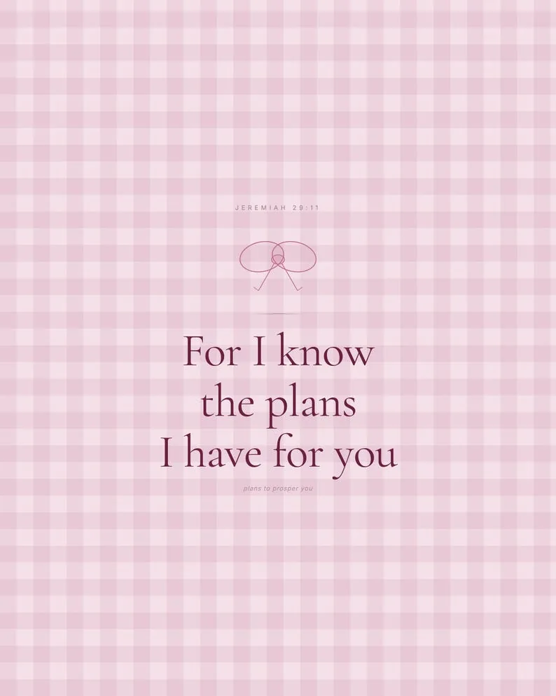 View 4 of Jeremiah 29:11 Scripture Wall Art Pink Blush Coquette