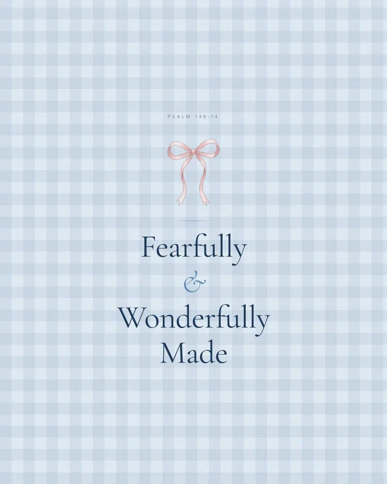 View 2 of Fearfully and Wonderfully Made Psalm 139:14 Scripture Wall Art