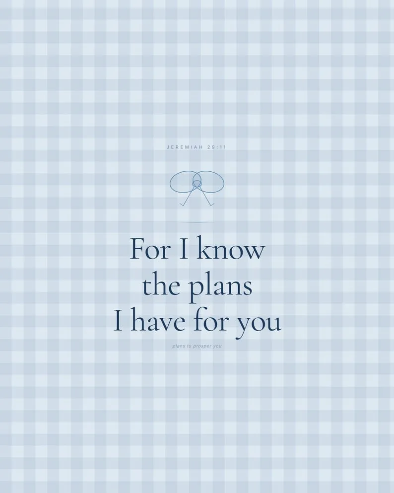View 2 of Jeremiah 29:11 Navy Blue Coquette Scripture Wall Art