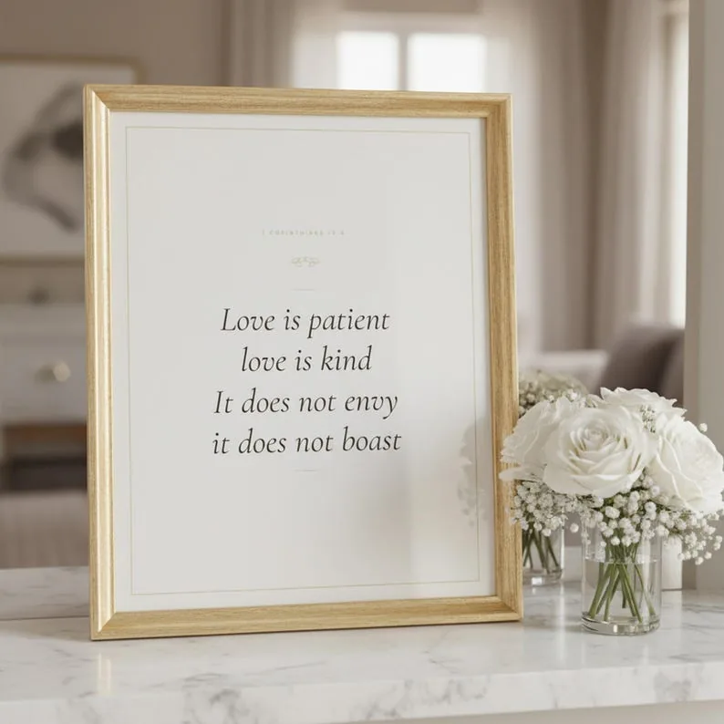 View 4 of Christian Wedding Scripture Wall Art, Set of 3 Bible Verse Prints