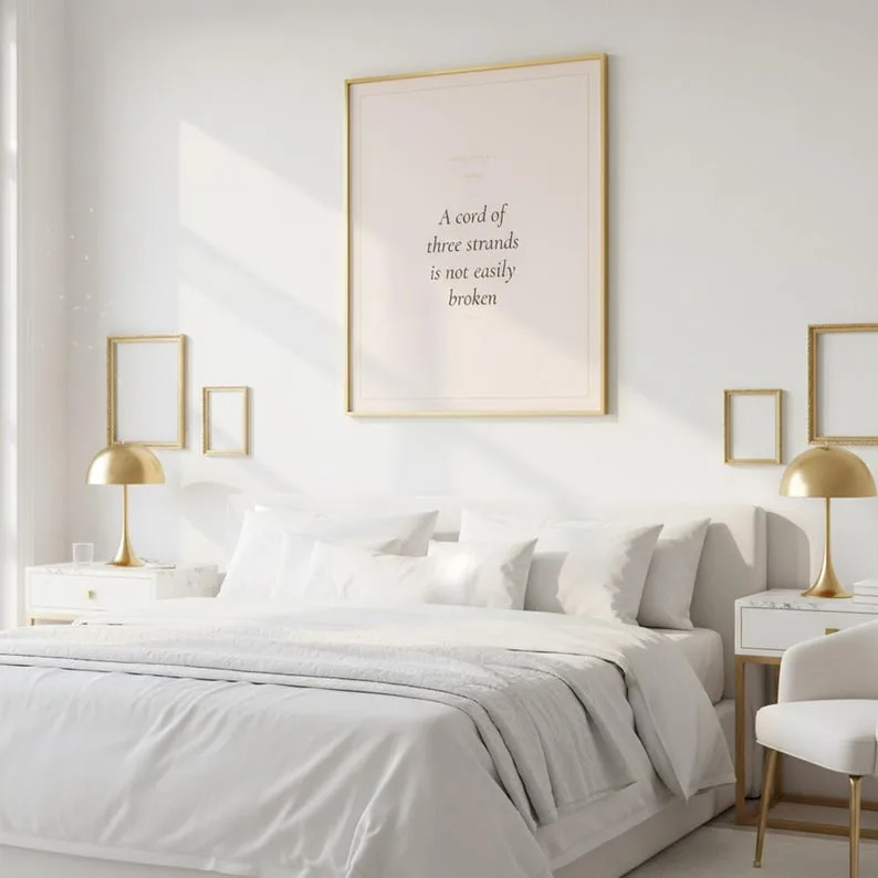 View 3 of Ecclesiastes 4:12 Scripture Wall Art for Christian Weddings