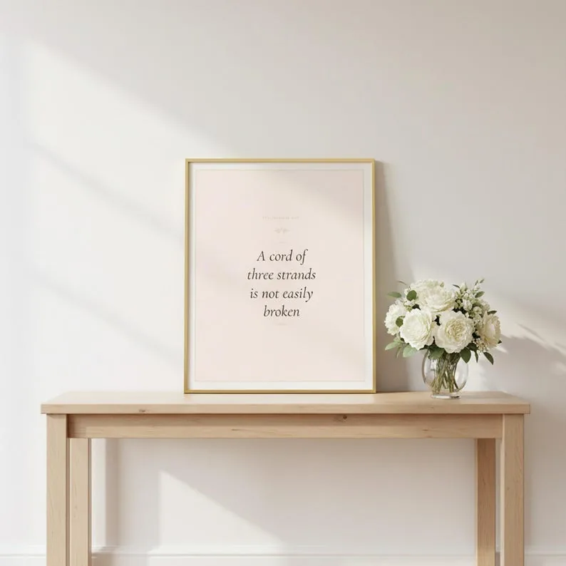 View 4 of Ecclesiastes 4:12 Scripture Wall Art for Christian Weddings