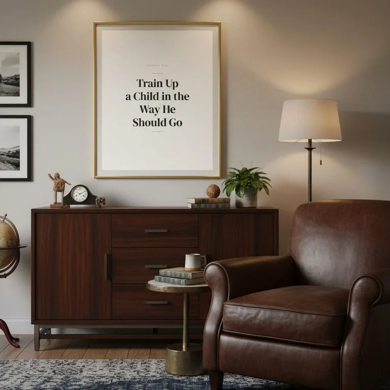 View 4 of Train Up a Child Proverbs 22:6 Scripture Wall Art