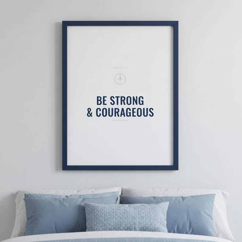 View 4 of Christian Boys Room Bible Verse Wall Art, Set of 6 Navy Adventure Scripture Prints