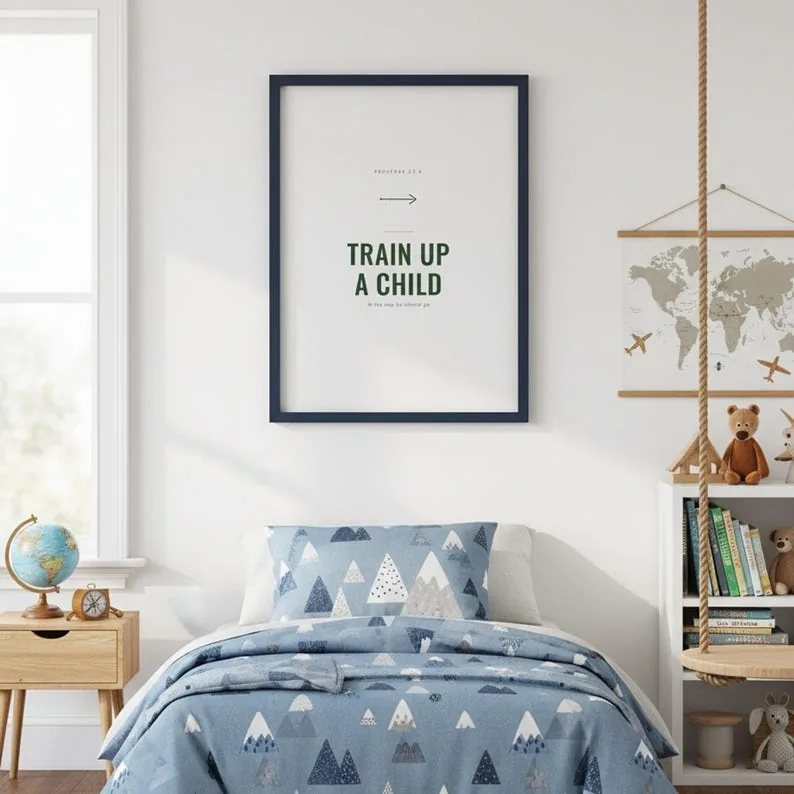 View 3 of Train Up a Child Proverbs 22:6 Scripture Wall Art