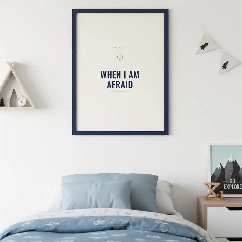 View 3 of When I Am Afraid I Put My Trust in You, Psalm 56:3 Scripture Wall Art