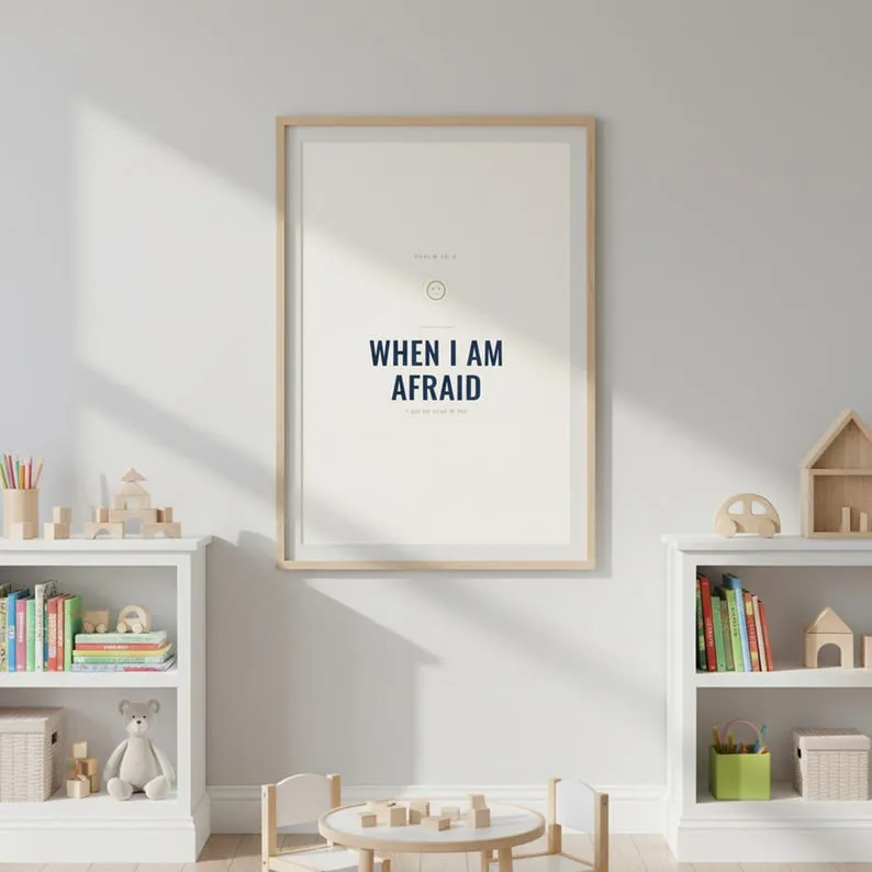 View 4 of When I Am Afraid I Put My Trust in You, Psalm 56:3 Scripture Wall Art
