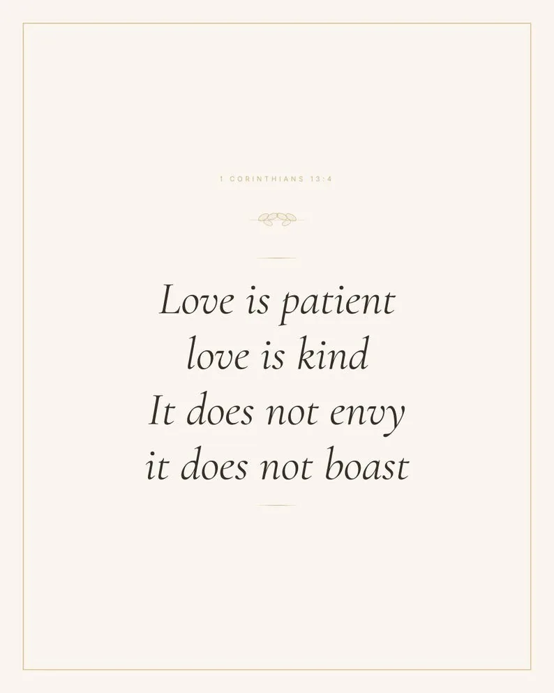 View 2 of 1 Corinthians 13:4 Love Is Patient Love Is Kind Scripture Wall Art
